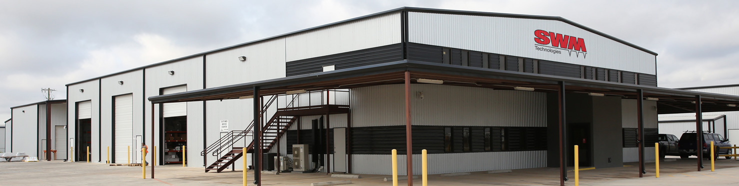 The outside of the SWM Technologies facility.